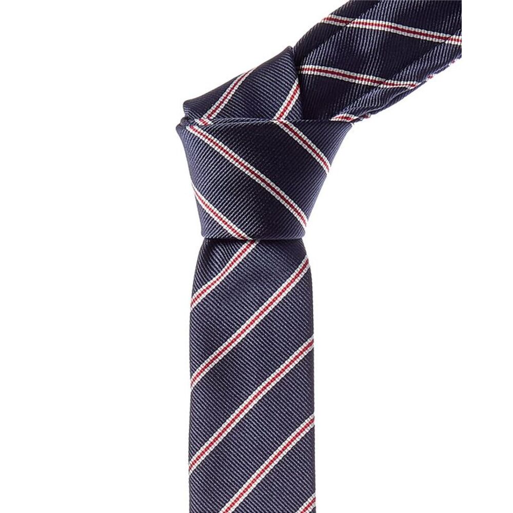 Thom Browne Blue & Red Stripe Silk Tie, Blue